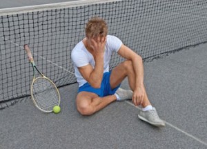 Disappointed tennis player