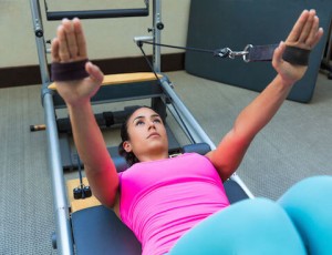 Girl lifting weights