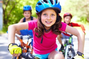 Girl biking